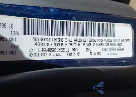 2001 Jeep Grand Cherokee Laredo из США, поврежденный, VIN 1J4GW48S01C592181